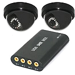2 Night Vision Color Security Cameras W/ USB DVR Box