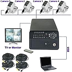 4 x 6 IR LED CCD Camera DVR System